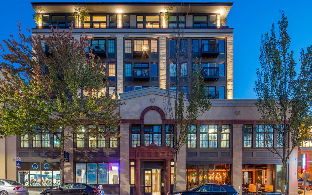 Modern Dunn Motors building after renovation, Historic building in Capitol Hill, Seattle.